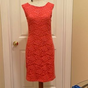 Kohls Apt 9 peach lace midi dress size 6